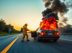 В селе Григорьевка в результате ДТП сгорел автомобиль