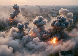 В Херсоне всю ночь гремели взрывы, горят прибрежные районы