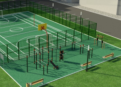 В Геническе строят новую спортплощадку, но есть нюансы 