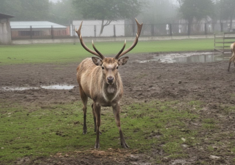 В Херсонском заповеднике «Аскания-Нова» сняли на видео семейство оленей Давида