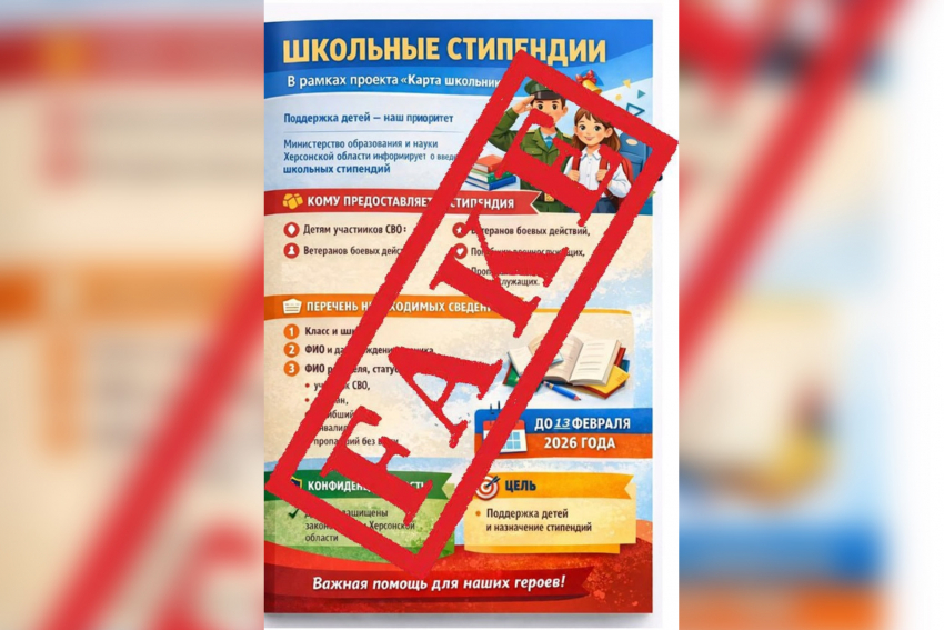 В Херсонской области разоблачили фейк о школьных стипендиях
