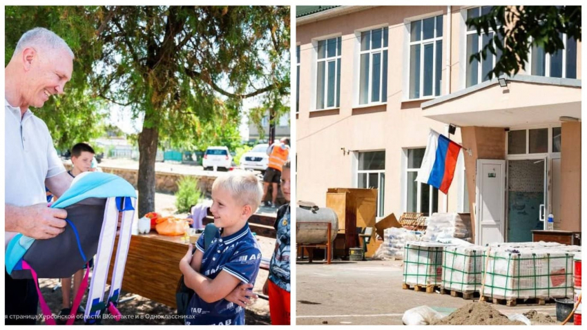 Сальдо собрал в школу дешево и сердито трех пацанов из херсонской Тавричанки