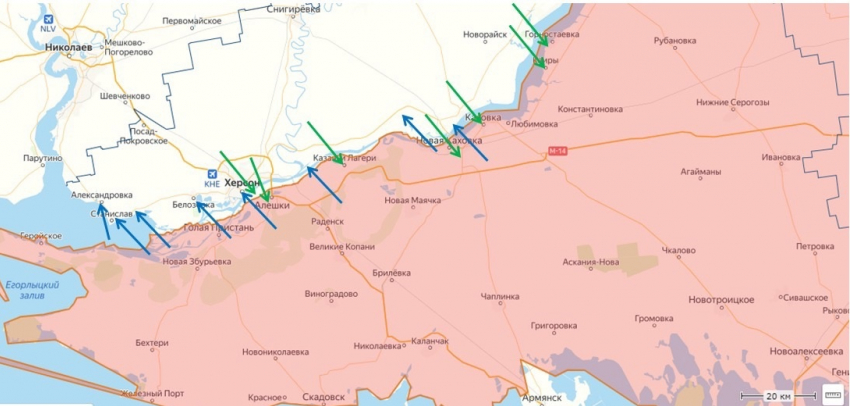 По Херсонской области нанесено 95 ударов за прошедшие сутки