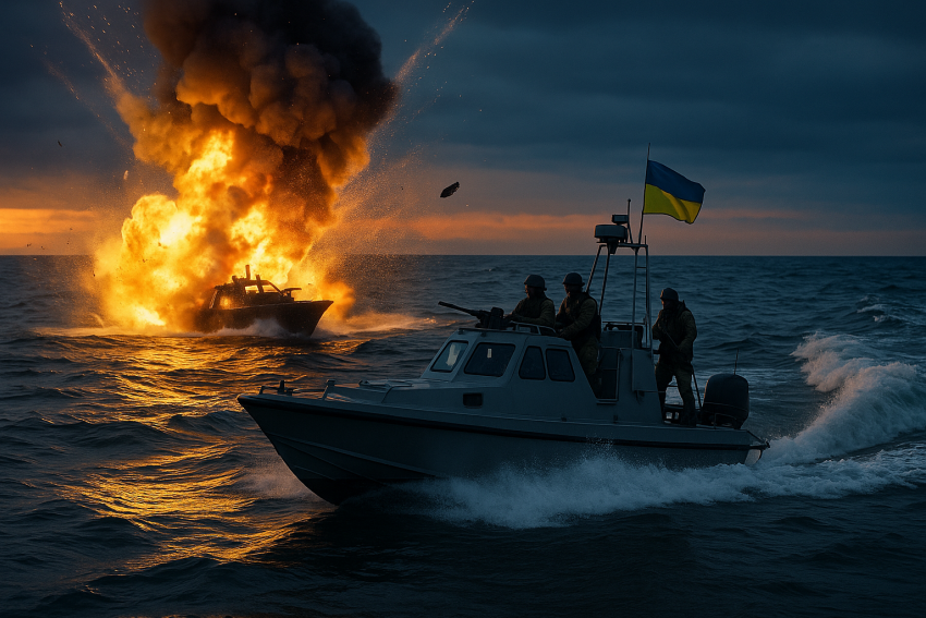 Появились кадры, как ВС РФ жёстко встретили ВСУ под Херсоном — катер на дне