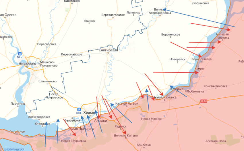 По территории Херсонской области за минувшие сутки нанесли больше 60 артиллерийских ударов