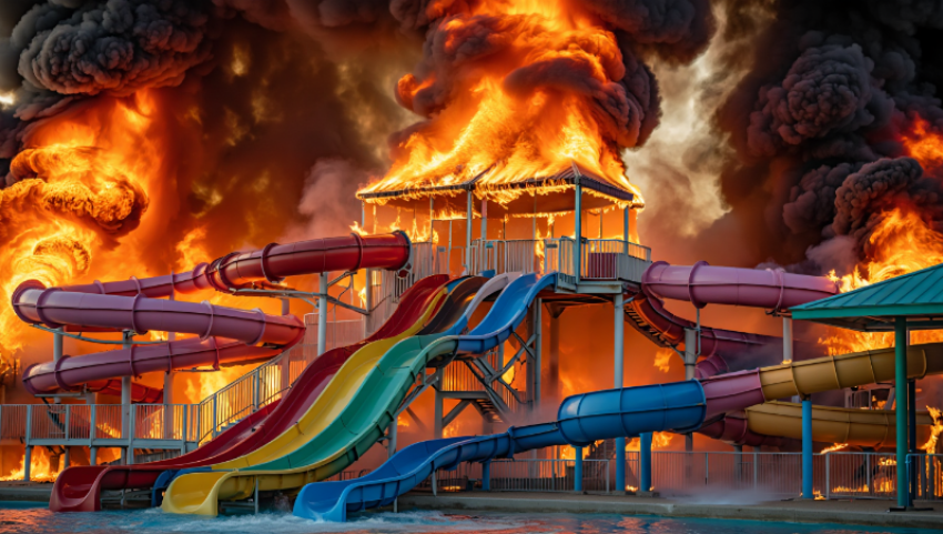 Появилось видео удара дроном ВСУ по аквапарку в Херсонской области 