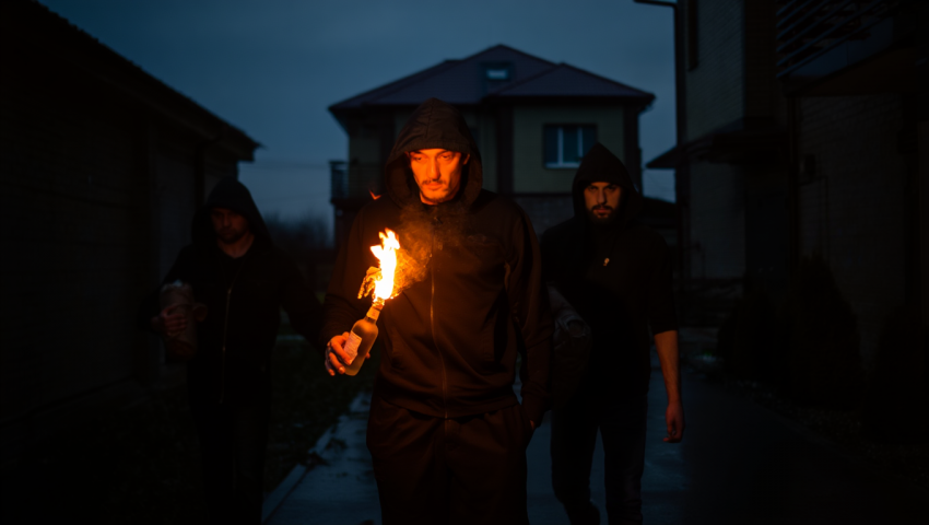 Подпольщики опубликовали кадры поджога дома сотрудника украинского военкомата