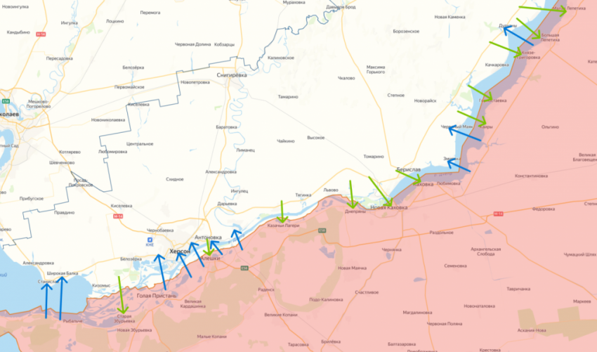 В Херсонской области военные обстреляли 33 населённых пункта за сутки